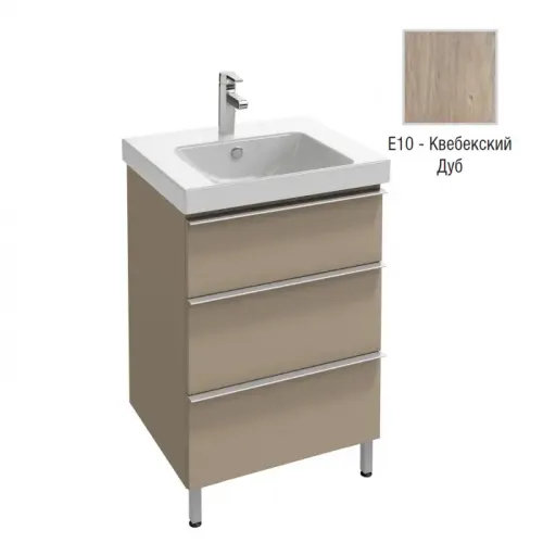 Модуль с раковиной Odeon Up 60 см, квебекский дуб, 3 выдвижных ящика, подвесной монтаж E4778-00+EB990-E10 Jacob Delafon