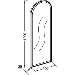 Зеркало Allure 40х120 см, цвет рамы черный сатин, с подсветкой EB1464-S14 Jacob Delafon