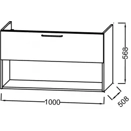 Модуль под раковину Odeon Rive Gauche 100х50,8х56,8 см, 1 ящик, 1 ниша, дуб табак, ручки хром EB2554-R5-E52 Jacob Delafon