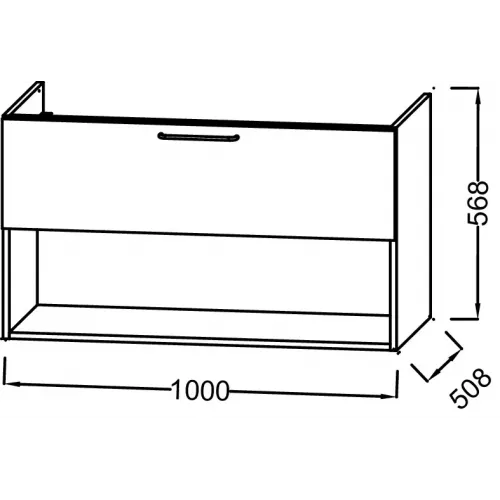 Модуль под раковину Odeon Rive Gauche 100х50,8х56,8 см, 1 ящик, 1 ниша, дуб табак, ручки хром EB2554-R5-E52 Jacob Delafon