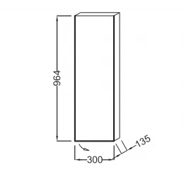 Шкаф Rythmik 30х13,5х96 см, малиновый блестящий, 2 стеклянные, 1 фиксированная полка, правый EB1059D-R3 Jacob Delafon