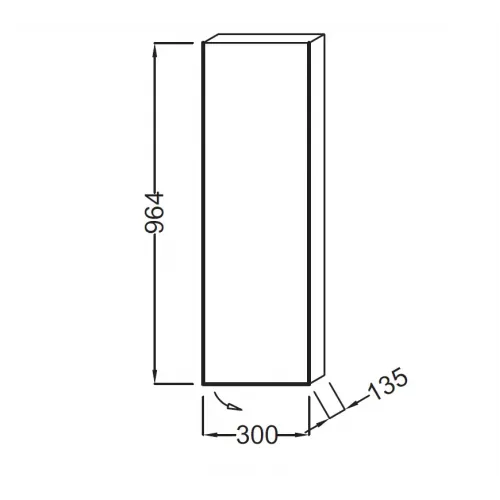 Шкаф Rythmik 30х13,5х96 см, малиновый блестящий, 2 стеклянные, 1 фиксированная полка, правый EB1059D-R3 Jacob Delafon
