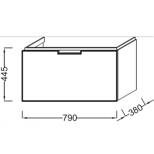 Модуль под раковину Reve 79х38х44,5 см, светло-коричневый блестящий лак, 1 выдвижной ящик EB1131-G80 Jacob Delafon
