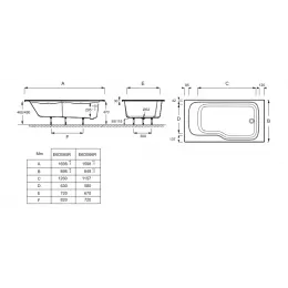Акриловая ванна Bain-Douche Malice 160х85 см, правостороняя E6D066R-00 Jacob Delafon