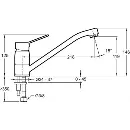 Смеситель для кухни Eo поворотный излив E24161RU-CP Jacob Delafon