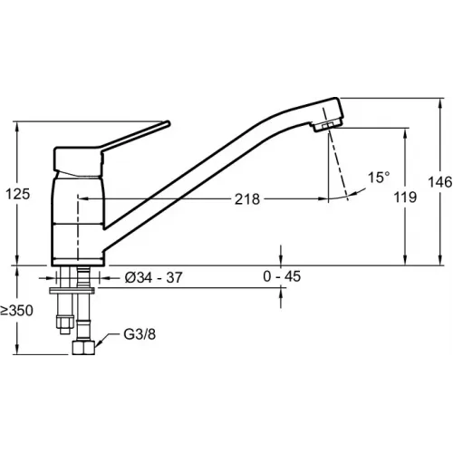 Смеситель для кухни Eo поворотный излив E24161RU-CP Jacob Delafon