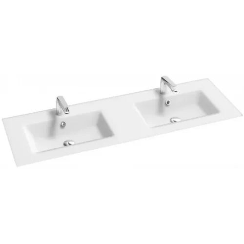 Мебельная раковина Sherwood 140,6х46,5 см, двойная, стекло, матовый белый EB1832RU-DE1 Jacob Delafon