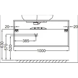 Модуль с раковиной Nouvelle Vague 100 см, фактурный дуб, серый, подвесной монтаж EB3040-E73+EVI002-MG2 Jacob Delafon
