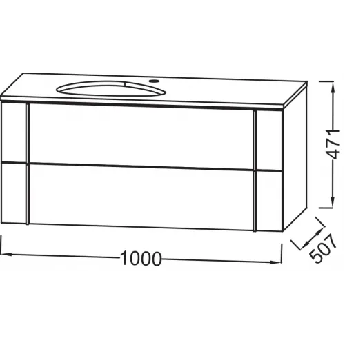 Комплект мебели для ванной Nouvelle Vague 100 см, белый меламин, 2 ящика с доводчиком, с отверстием перелива, с подсветкой, подвесной монтаж EB3049-NF+EVI102-00+EB3040-N18 Jacob Delafon