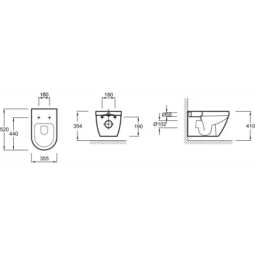 Комплект унитаза с инсталляцией Rodin глубина унитаза 52см, клавиша хром глянец, с микролифтом, безободковый E21749RU-00 Jacob Delafon