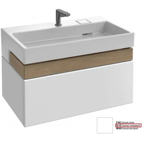 Модуль под раковину Terrace 80х48х38 см, 2 розетки, белый блестящий, 2 ящика, система push-to-open EB1731RU-G1C-G1C Jacob Delafon