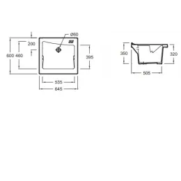 Стиральная мойка 64,5х60 см EN176-00 Jacob Delafon