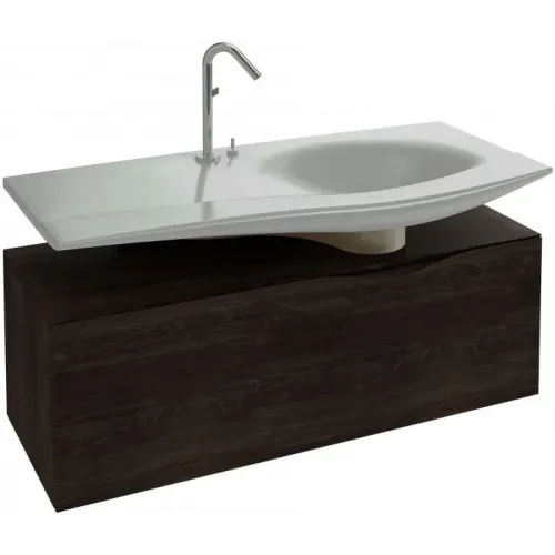 Модуль с раковиной Stillness 120 см, натуральный темный дуб, установка раковины по центру, подвесной монтаж E1292-09-00+EB2000-P7 Jacob Delafon