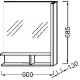 Комплект мебели для ванной Terrace 50 см, блестящий белый, с подсветкой, подвесной монтаж EB1180D-NF+EGA012-00+EB1178-G1C Jacob Delafon