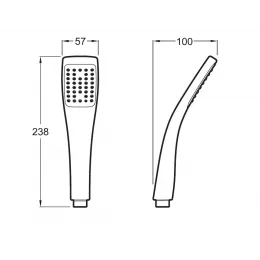 Душевой гарнитур Eo с прямоугольным дущем, 1 режим E99938-CP Jacob Delafon