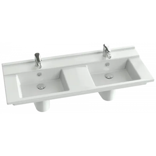 Модуль с раковиной Struktura 120 см, белый меламин, 1 выдвижной ящик, двойная, подвесной монтаж EXF112-00+EB1287-N18 Jacob Delafon