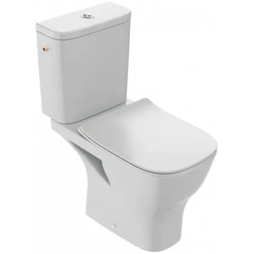 Унитаз-компакт Struktura 35,5х64,5 см, 3/6 л, нижняя подводка, горизонтальный выпуск, безободковый, без сиденья ETE212-00+UJX102-00 Jacob Delafon