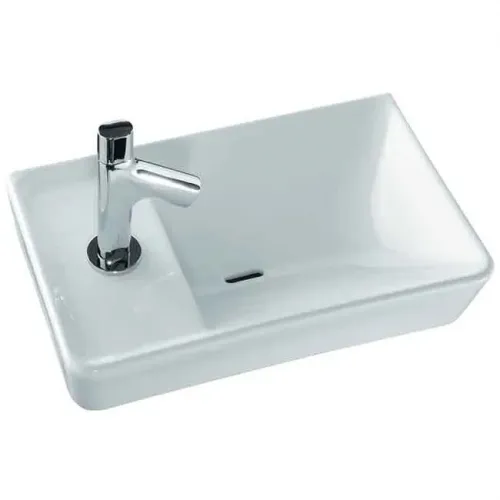 Подвесная раковина Reve 45х28,5х8,3 см, одно отверстие для смесителя, без переливного отверстия, санфарфор E4805-00 Jacob Delafon