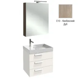 Комплект мебели для ванной Rythmik 60 см, квебекский дуб, 3 выдвижных ящика, с подсветкой, с подсветкой, подвесной монтаж EXQ112-Z-00+EB1307-E10+EB795DRU-E10 Jacob Delafon