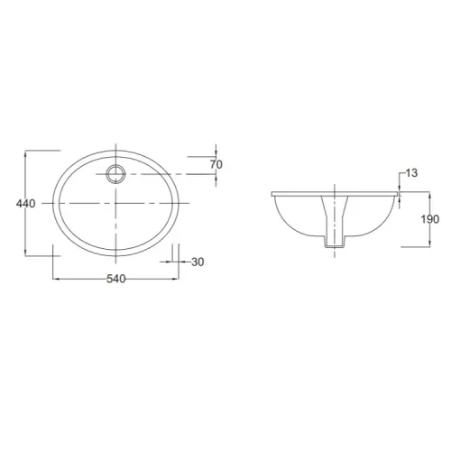 Встраиваемая снизу раковина Caxton 55х44 см, санфаянс E2211-0 Jacob Delafon