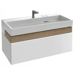 Модуль под раковину Terrace 100х48х30 см, 2 розетки, белый глянцевый, верхний ящик из цельного дерева, система push-to-open EB1732RU-G1C Jacob Delafon