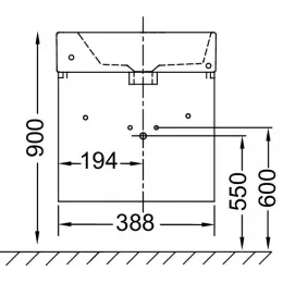 Модуль под раковину Rythmik 38,6х29х36,9 см, 1 дверца, серая кожа EB1096-N29 Jacob Delafon