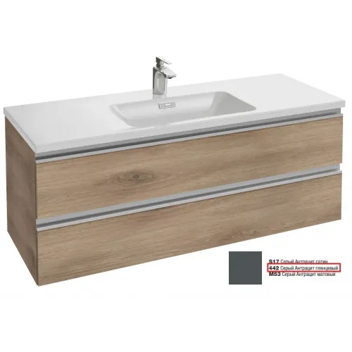 Модуль под раковину Vox 120х46х45 см, серый антрацит лак, 2 ящика, встроенные ручки EB2021-RA-442 Jacob Delafon