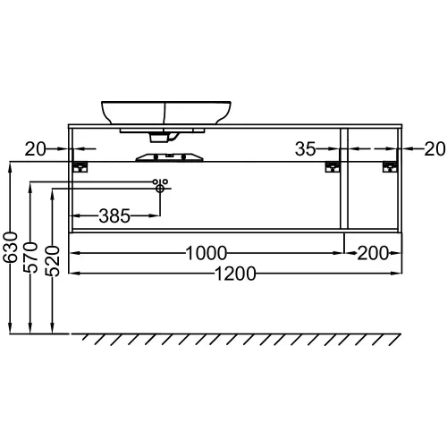 Модуль под раковину Nouvelle Vague 120х51,2х46,8 см, 2 ящика, ореховое дерево EB3042-E16 Jacob Delafon