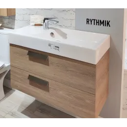 Модуль с раковиной Rythmik 80 см, левая, с 1 отверстием для смесителя, квебекский дуб, подвесной монтаж EXP112-Z-00+EB1302-E10/У Jacob Delafon