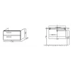 Модуль под раковину Rythmik 79,5х36х42,4 см, 2 ящика, серая кожа EB1302-N29 Jacob Delafon