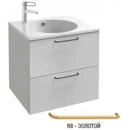 Модуль под раковину Odeon Rive Gauche 60х50,8х56,8 см, 2 ящика, ручки золото, белый сатин EB2520-R8-F30 Jacob Delafon