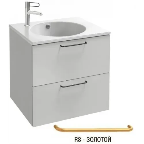 Модуль под раковину Odeon Rive Gauche 60х50,8х56,8 см, 2 ящика, ручки золото, белый сатин EB2520-R8-F30 Jacob Delafon