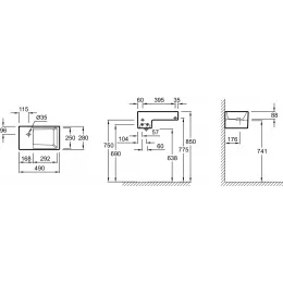 Подвесная раковина Terrace 49х28х21,2 см, с подсветкой по краю, санфарфор GA012K-00 Jacob Delafon