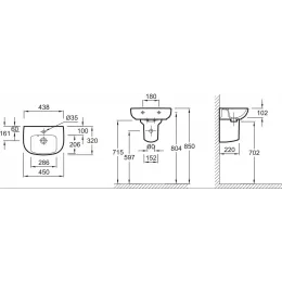 Модуль с раковиной Odeon Up 45 см, белый, подвесной монтаж E4760-00+EB999D-N18 Jacob Delafon