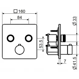 Внешняя часть встраиваемого смесителя для душа Plumberia Selection PSB2902NO