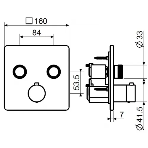 Внешняя часть встраиваемого смесителя для душа Plumberia Selection PSB2902NO