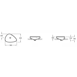 Накладная раковина Nouvelle Vague 56х40х18 см, серая, с керамической заглушкой слива, санфарфор EVI002-MG2 Jacob Delafon
