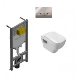 Комплект с инсталляцией Struktura безободковый, с микролифтом EDE102-00+E70024-00+E29025-NF+E29027-CP Jacob Delafon