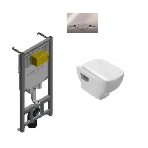 Комплект с инсталляцией Struktura безободковый, с микролифтом EDE102-00+E70024-00+E29025-NF+E29027-CP Jacob Delafon