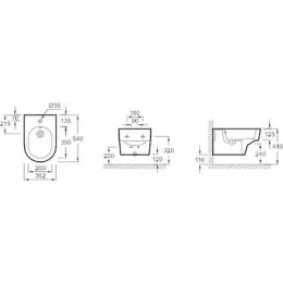 Биде Odeon Rive Gauche 36,2х54 см, подвесное, без крышки EMG0002-00 Jacob Delafon