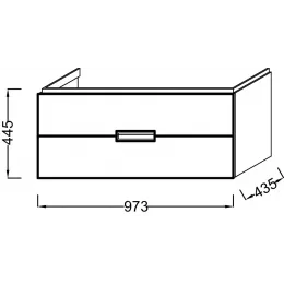 Модуль под раковину Reve 97,3х43,5х44,5 см, 2 ящика, серый антрацит глянцевый EB1136-442 Jacob Delafon