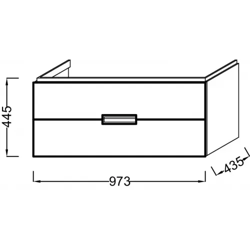 Модуль под раковину Reve 97,3х43,5х44,5 см, 2 ящика, серый антрацит глянцевый EB1136-442 Jacob Delafon