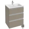 Модуль под раковину Vox 60х46х73,4 см, 3 ящика, серая кожа, встроенные ручки EB2050-RA-N29 Jacob Delafon