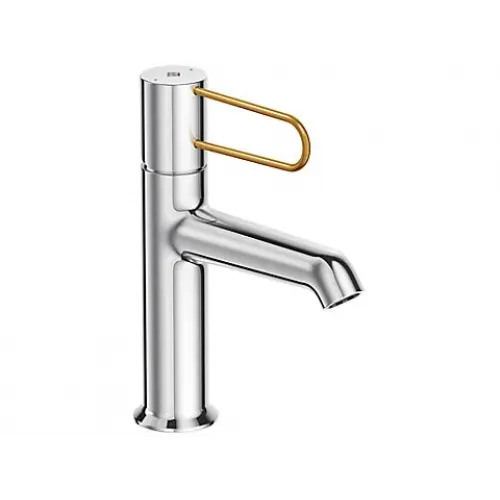 Смеситель для умывальника Odeon Rive Gauche ручка - золото, неповоротный излив, с донным клапаном E21028-GLD-CP Jacob Delafon