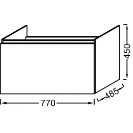 Модуль под раковину Odeon Up 77х48,5х45 см, 1 ящик, белый глянцевый EB894-G1C Jacob Delafon