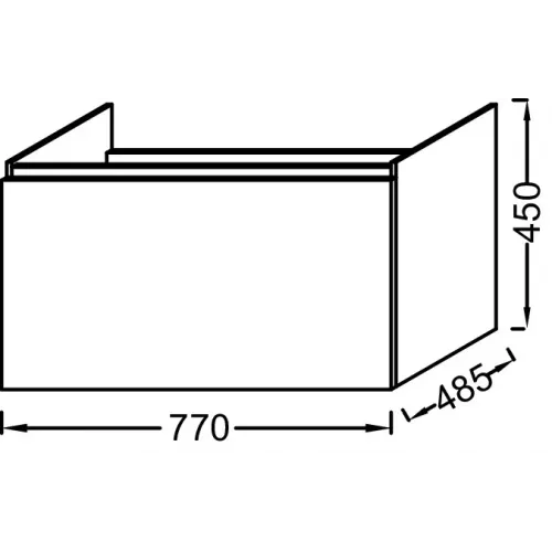 Модуль под раковину Odeon Up 77х48,5х45 см, 1 ящик, белый глянцевый EB894-G1C Jacob Delafon