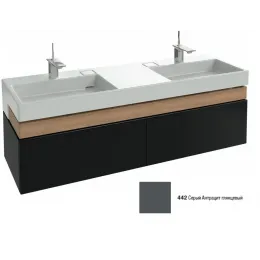 Модуль под раковину Terrace 150х48х38 см, серый антрацит глянцевый, верхний ящик из цельного дерева, система push-to-open EB1189-442 Jacob Delafon