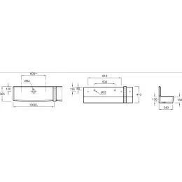 Подвесная раковина Duo 100х36,5х15 см, санфарфор, двойная EN290-00 Jacob Delafon