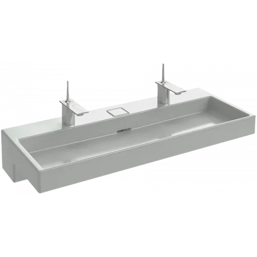 Подвесная раковина Terrace 120х49х8 см, c подсветкой, система слива freedrain, два отверстия для смесителя справа и слева, санфарфор EXB9112-00 Jacob Delafon