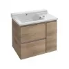 Модуль с раковиной Soprano 100 см, квебекский дуб, 2 выдвижных ящика, 1 внутренний ящик, подвесной монтаж EXK122-00+EB1334-N08-E10 Jacob Delafon